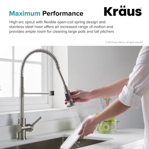  Kraus Britt Spot Free Stainless Pre-Rinse/Commercial Kitchen Faucet with Dual Function Sprayhead in all-Brite Finish, KPF-1690SFS