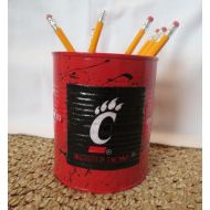 KreationsGalore COLLEGE PENCIL HOLDER KC112/pencils/pens/brushes (Cincinnati Bearcats Fabric)