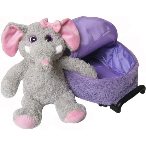  Kreative Kids Elephant Rolling Backpack w/Shiny Eyes, Removable Stuffie & Wheels