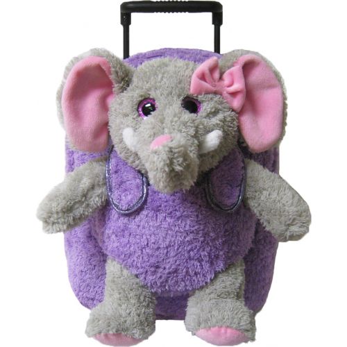  Kreative Kids Elephant Rolling Backpack w/Shiny Eyes, Removable Stuffie & Wheels