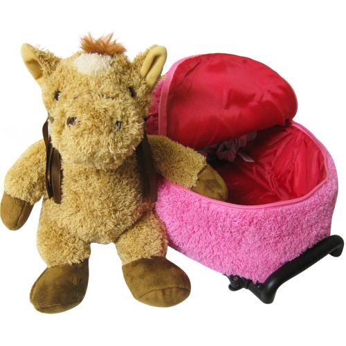  Kreative Kids Pink Horse Kids Plush Animal Roller Backpack