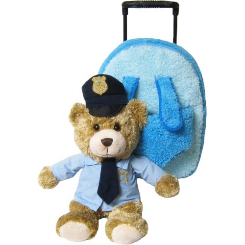  Kreative Kids Police Chief Bear Plush Rolling Backpack w/Removable Animal & Wheels