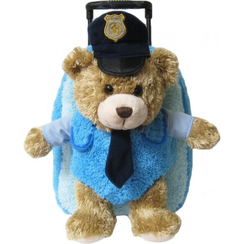  Kreative Kids Police Chief Bear Plush Rolling Backpack w/Removable Animal & Wheels