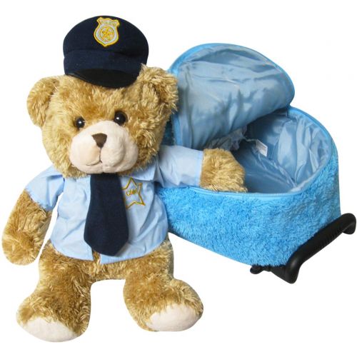  Kreative Kids Police Chief Bear Plush Rolling Backpack w/Removable Animal & Wheels