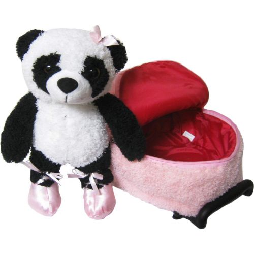  Kreative Kids Pink Ballet Panda Rolling Backpack w/Removable Stuffie & Wheels