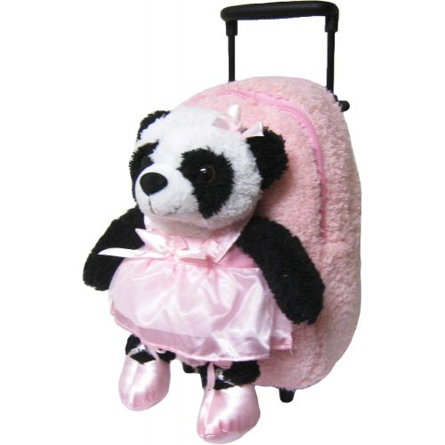  Kreative Kids Pink Ballet Panda Rolling Backpack w/Removable Stuffie & Wheels