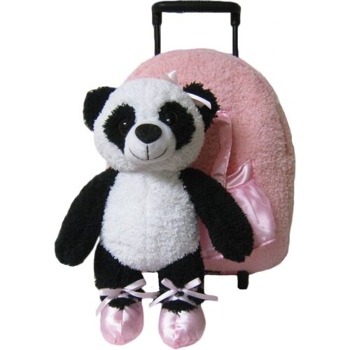  Kreative Kids Pink Ballet Panda Rolling Backpack w/Removable Stuffie & Wheels