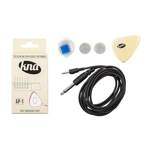  KNA Pickups 6 String Universal Stick-on Piezo Acoustic Instrument Pickup with Volume Control (AP-2),Ivory