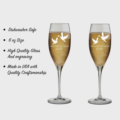  [아마존베스트]Krezy Case Bridesmaid Champagne Flutes Set of 2 | Bridal Party Flutes Personalized Champagne Glasses for Bridesmaids Flutes - Bridesmaid Champagne Glasses