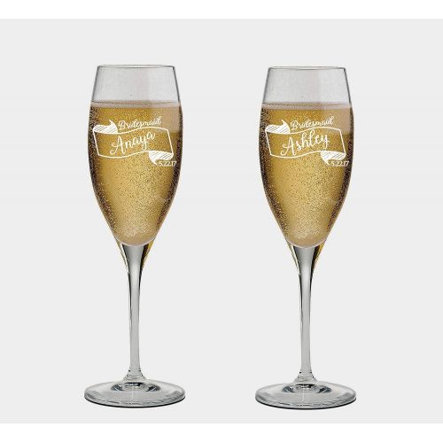  [아마존베스트]Krezy Case Bridesmaid Champagne Flutes Set of 2 | Bridal Party Flutes Personalized Champagne Glasses for Bridesmaids Flutes - Bridesmaid Champagne Glasses