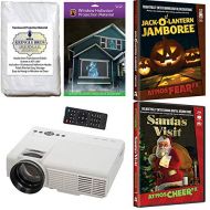 Kringle Bros AtmosFx Jack O Lantern Jamboree and Santas Visit DVDs with 800 x 480 Resolution Projector, Hollusion Projection Screen (W) + Reaper Bros Rear Projection Screen