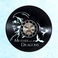 KrisVinylGifts Game of thrones gift for women, Vinyl wall clock, Game of thrones daenerys, Game of thrones decorations, Game of thrones wall art