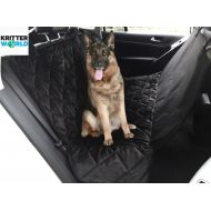 KritterWorld Pet Seat Cover Auto Back Rear Seat Barrier, Waterproof Dog Hammock Car Seat Cover with Protector Pad AntiSlip for Rear SUV Trucks Cars with Bench or Bucket Car Seat Extra Side Flap