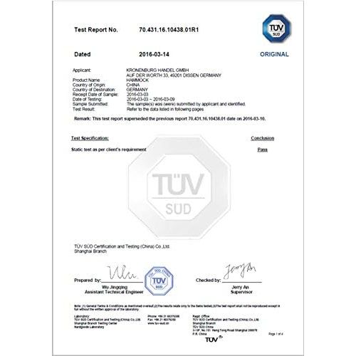  Kronenburg Mehrpersonen Hangematte mit Fransen 220 x 160 cm - Belastbarkeit bis 300 kg - Modell-/Farbwahl