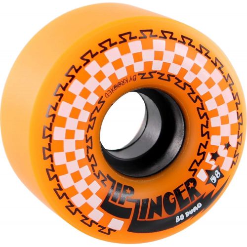  Krooked Skateboards Zip Zinger Orange / White / Black Skateboard Wheels - 58mm 80a (Set of 4)