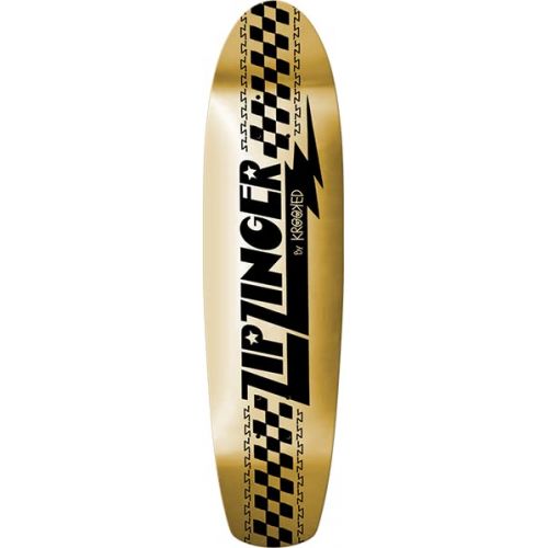  Krooked Skateboard Deck Zip Zinger Gold Foil 7.75 x 30.3