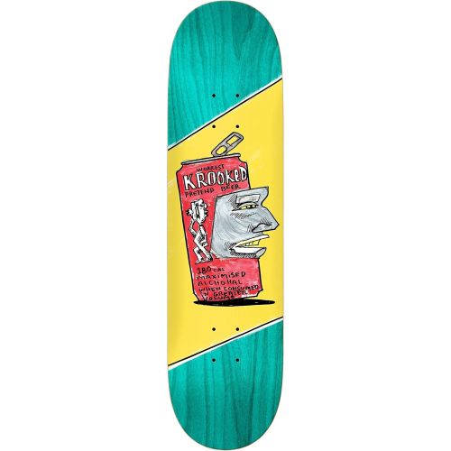  Krooked Worrest Pretend Beer Skateboard Deck - Yellow - 8.75