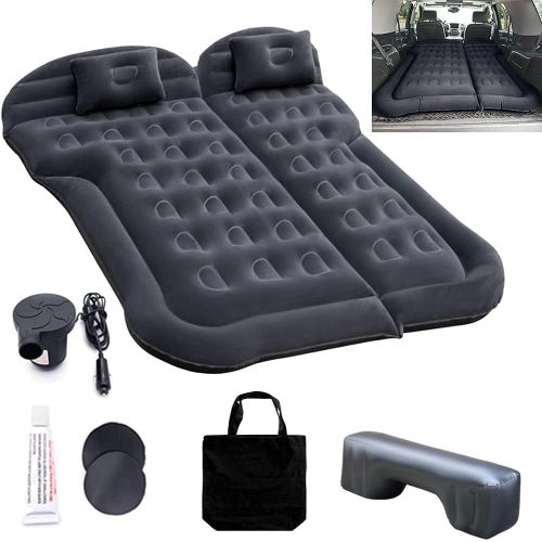  Kropm Car Inflatable Mattress with Pump, Portable SUV Air Bed for Camping, Home, Travel, Hiking, Full Size Blow Up Sleeping Pad with 2 Pillows, Extended Back Seat Airbed for Truck, RV, U