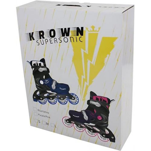  Kids Adjustable Inline Skates Boys and Girls Fits Y13 - 9 Krown Superspeed