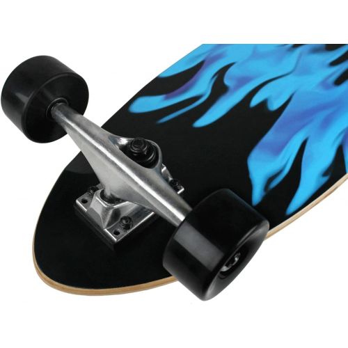  KROWN Longboards Blue Flame Complete Longboard Pintail