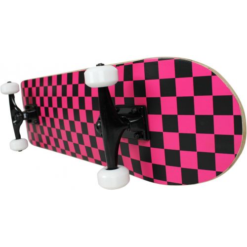  Krown Rookie Checker Skateboard - Pro Style Quality - Maple 7-Ply Deck, Aluminum Trucks, Urethane Wheels, Precision Bearings - The Perfect Beginners First Board