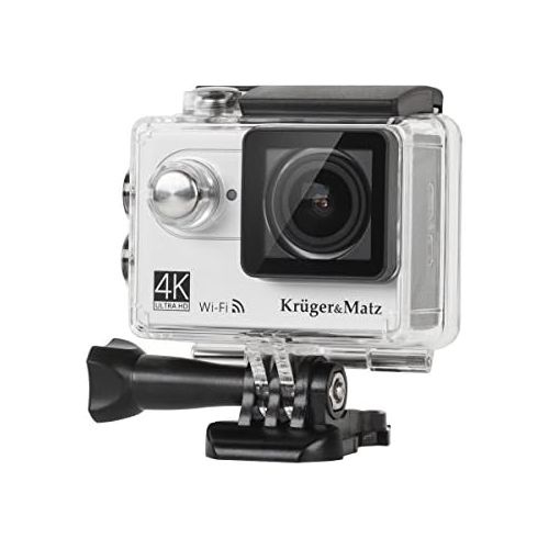  Krueger&Matz KM0197 4K Sport-Action-Kamera (5,1 cm (2 Zoll) LCD-Display, 12 Megapixel, Full HD, 1080p, 30 Bildern pro Sekunde Video, 30m Tiefe wasserdicht, 170-Grad-Weitwinkel) Silb