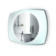 Krugg LED Lighted 32 Inch x 24 Inch Bathroom Mirror with Glass Frame