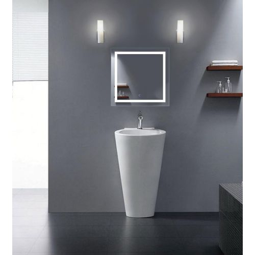  Krugg LED Bathroom Mirror 24 Inch X 24 Inch | Square Lighted Vanity Mirror Includes Defogger & Dimmer |