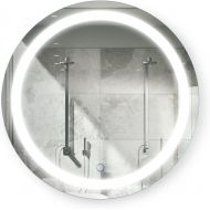 Krugg Round 24 Inch LED Bathroom Mirror | Lighted Vanity Mirror Includes Defogger & Dimmer