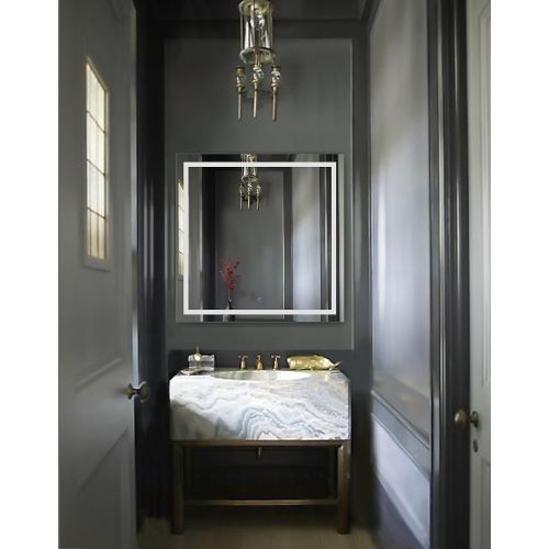  Krugg LED Bathroom Mirror 36 Inch X 36 Inch | Lighted Vanity Mirror Includes Defogger & Dimmer |