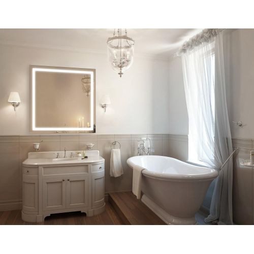  Krugg LED Bathroom Mirror 36 Inch X 36 Inch | Lighted Vanity Mirror Includes Defogger & Dimmer |