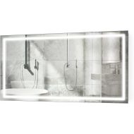 Krugg Large 66 Inch X 36 Inch LED Bathroom Mirror | Lighted Vanity Mirror Includes Dimmer & Defogger | Wall Mount Vertical or Horizontal Installation |