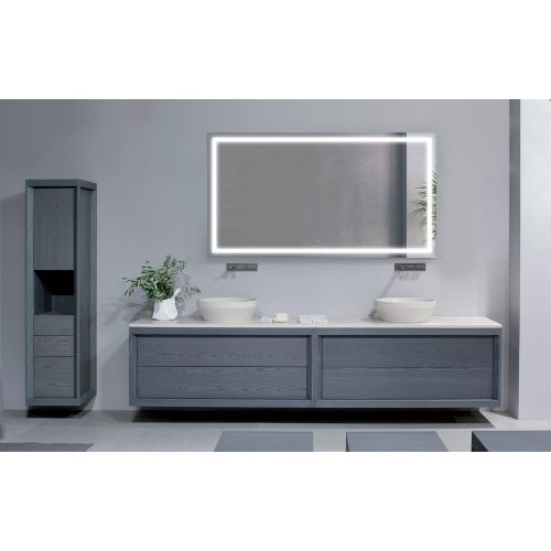  Krugg Large 66 Inch X 36 Inch LED Bathroom Mirror | Lighted Vanity Mirror Includes Dimmer & Defogger | Wall Mount Vertical or Horizontal Installation |