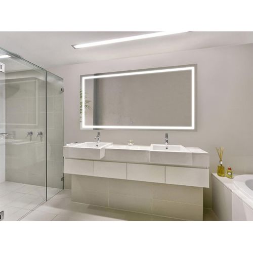  Krugg Large 66 Inch X 36 Inch LED Bathroom Mirror | Lighted Vanity Mirror Includes Dimmer & Defogger | Wall Mount Vertical or Horizontal Installation |