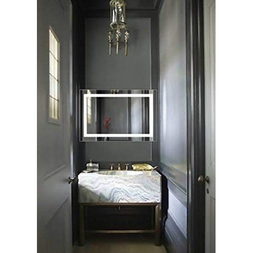  Krugg LED Bathroom Mirror 24 Inch X 36 Inch | Lighted Vanity Mirror Includes Defogger & Dimmer| Wall Mount Vertical or Horizontal