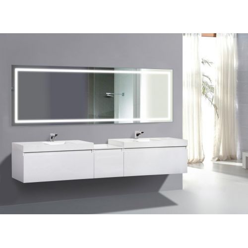 Krugg | Large 72 Inch X 30 Inch LED Bathroom Mirror | Lighted Vanity Mirror Includes Dimmer & Defogger | Wall Mount Vertical or Horizontal Installation |