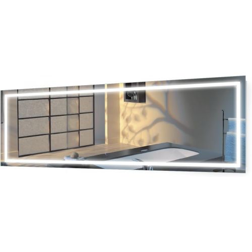  Krugg | Large 72 Inch X 30 Inch LED Bathroom Mirror | Lighted Vanity Mirror Includes Dimmer & Defogger | Wall Mount Vertical or Horizontal Installation |