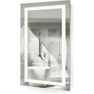 Krugg LED Bathroom Mirror 18 Inch X 30 Inch | Lighted Vanity Mirror Includes Dimmer and Defogger | Wall Mount Vertical or Horizontal Installation |