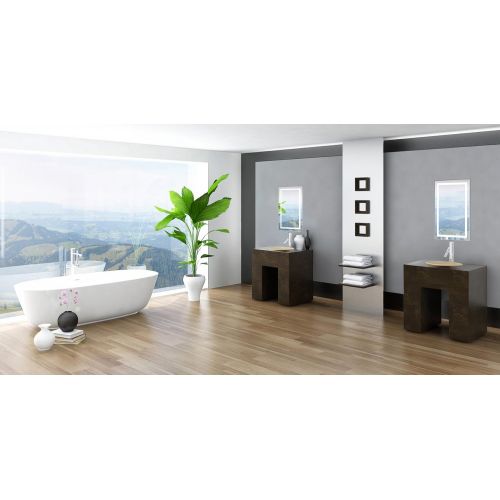  Krugg LED Bathroom Mirror 18 Inch X 30 Inch | Lighted Vanity Mirror Includes Dimmer and Defogger | Wall Mount Vertical or Horizontal Installation |