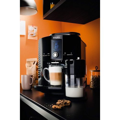  KRUPS EA8298 Kaffeevollautomat LattEspress One-Touch-Funktion (1,7 l, 15 bar, LC Display, Cappuccinatore) schwarz