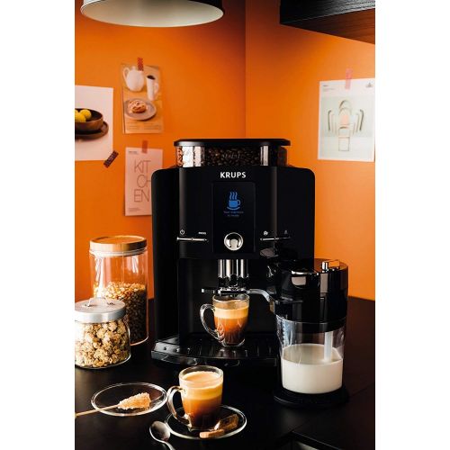  KRUPS EA8298 Kaffeevollautomat LattEspress One-Touch-Funktion (1,7 l, 15 bar, LC Display, Cappuccinatore) schwarz