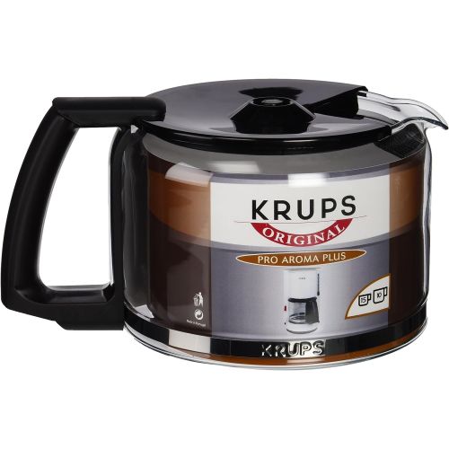 Krups F03442 Glaskrug Espresso-/Kaffeemaschinenzubehoer mit Deckel, 10 Tassen, schwarz