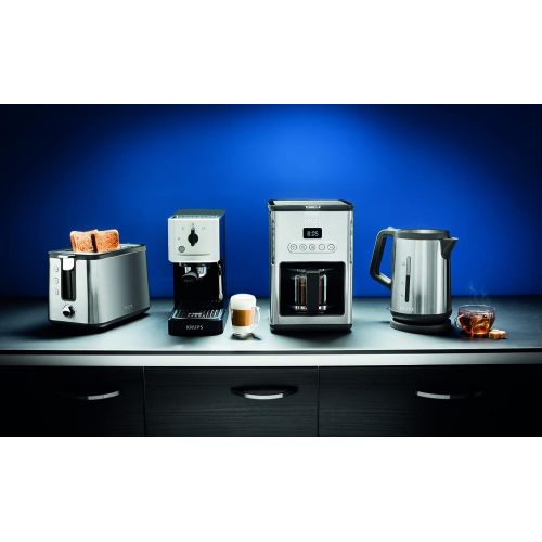  Krups KM442D Premium Filter-Kaffeemaschine, 10-15 Tassen, 1,000 W, programmierbar, edelstahl/schwarz