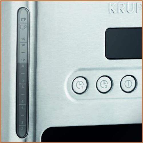  Krups KM442D Premium Filter-Kaffeemaschine, 10-15 Tassen, 1,000 W, programmierbar, edelstahl/schwarz