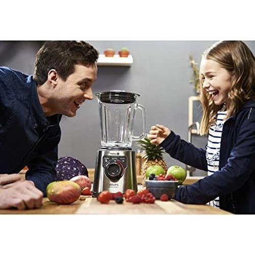  Besuchen Sie den Krups-Store Krups KB403D Perfectmix+ Hochleistungsstandmixer; 1.200W; 28.000 UpM; 2L Glasbehalter; 3 Programme; Powelix- Technologie, Edelstahl