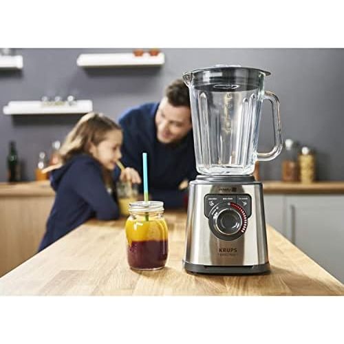  Besuchen Sie den Krups-Store Krups KB403D Perfectmix+ Hochleistungsstandmixer; 1.200W; 28.000 UpM; 2L Glasbehalter; 3 Programme; Powelix- Technologie, Edelstahl