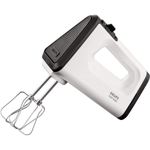  Krups GN5021 Handmixer mit Turbostufe | 500W | Turbo-Quirle | Spiral-Kneter aus Edelstahl | Erhaltlich in den Farben weiss und schwarz