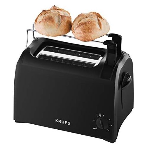  Krups Toaster Pro Aroma KH1518 | Kruemelschublade | 6 Braunungsstufen | Hebe-Funktion | 2 Schlitze fuer 2 Scheiben | 700 W