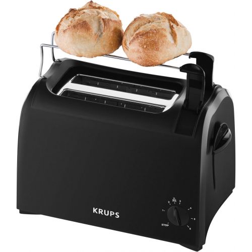  Krups Toaster Pro Aroma KH1518 | Kruemelschublade | 6 Braunungsstufen | Hebe-Funktion | 2 Schlitze fuer 2 Scheiben | 700 W