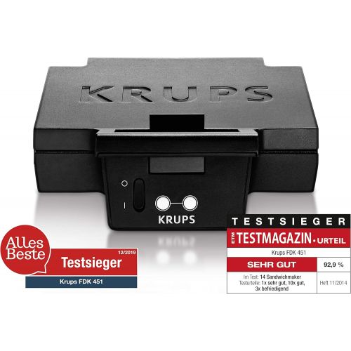  Krups FDK 451 Sandwich-Toaster, 850 Watt, schwarz, 25 x 12 cm